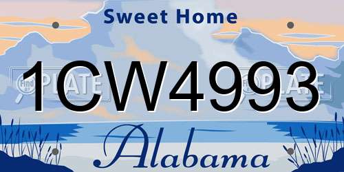 1CW4993 Alabama License Plate