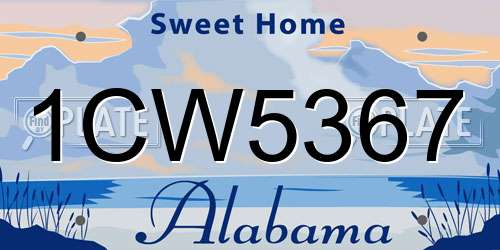 1CW5367 Alabama License Plate