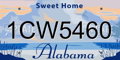 1CW5460 Alabama License Plate