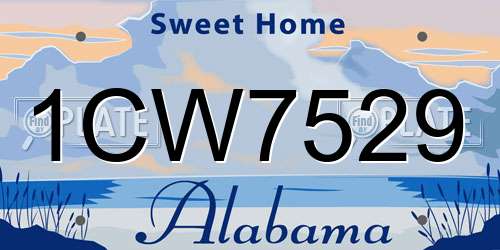 1CW7529 Alabama License Plate