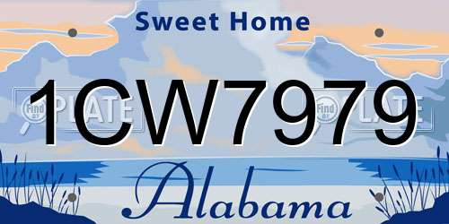 1CW7979 Alabama License Plate