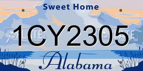 1CY2305 Alabama License Plate