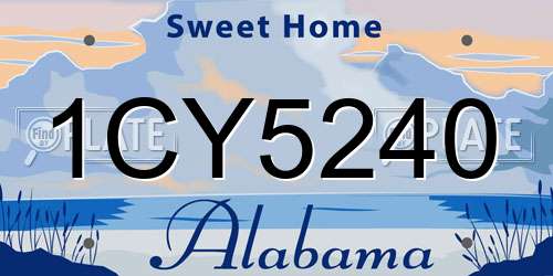 1CY5240 Alabama License Plate