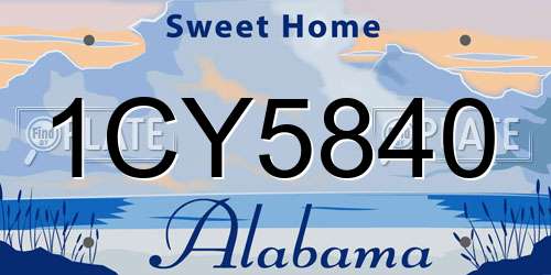 1CY5840 Alabama License Plate