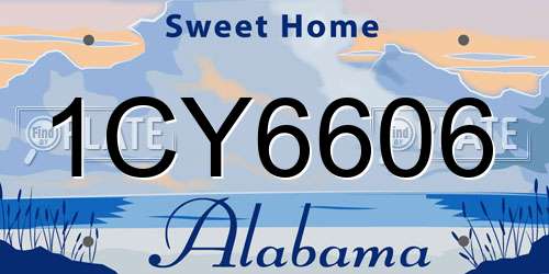 1CY6606 Alabama License Plate