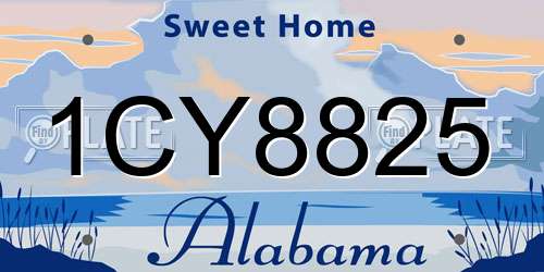 1CY8825 Alabama License Plate