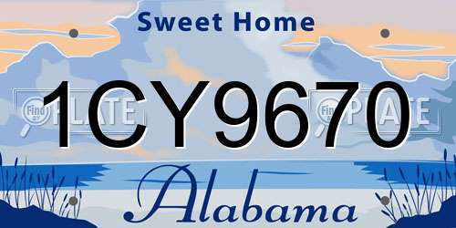 1CY9670 Alabama License Plate
