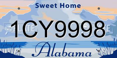 1CY9998 Alabama License Plate