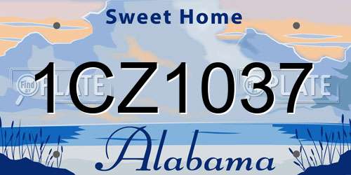 1CZ1037 Alabama License Plate