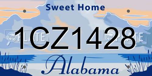1CZ1428 Alabama License Plate