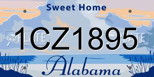 1CZ1895 Alabama License Plate