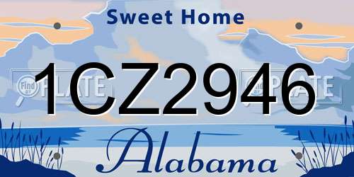 1CZ2946 Alabama License Plate