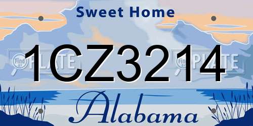 1CZ3214 Alabama License Plate