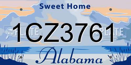 1CZ3761 Alabama License Plate