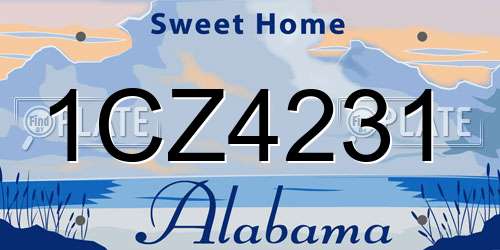 1CZ4231 Alabama License Plate
