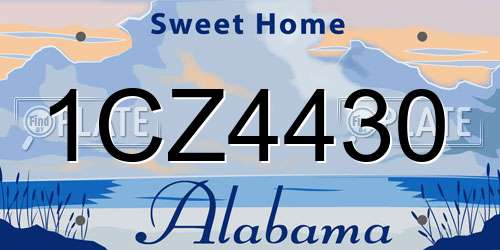 1CZ4430 Alabama License Plate
