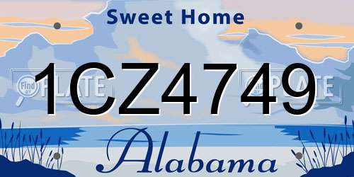 1CZ4749 Alabama License Plate
