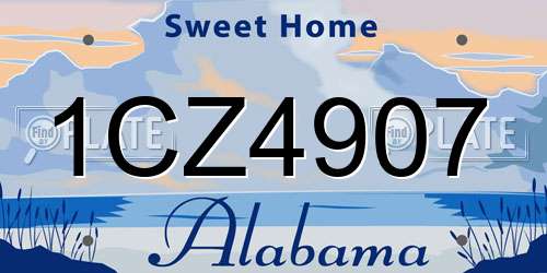 1CZ4907 Alabama License Plate
