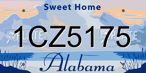 1CZ5175 Alabama License Plate