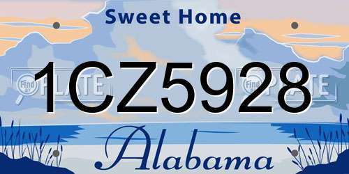 1CZ5928 Alabama License Plate