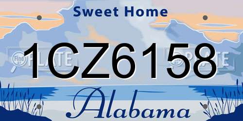 1CZ6158 Alabama License Plate