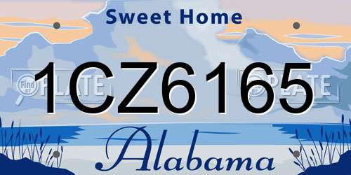 1CZ6165 Alabama License Plate