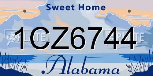 1CZ6744 Alabama License Plate