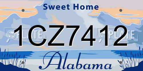 1CZ7412 Alabama License Plate