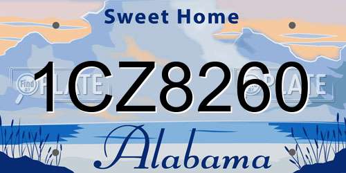 1CZ8260 Alabama License Plate