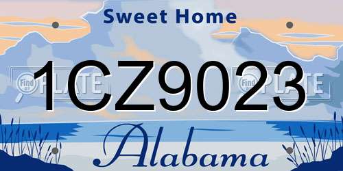 1CZ9023 Alabama License Plate