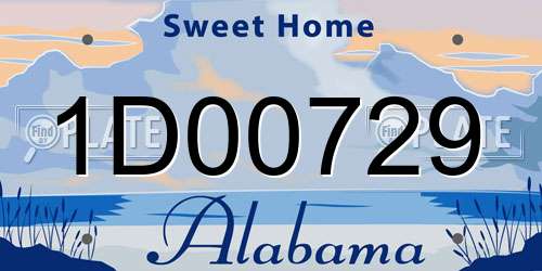 1D00729 Alabama License Plate