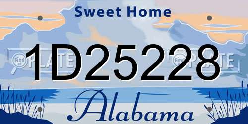 1D25228 Alabama License Plate
