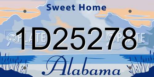 1D25278 Alabama License Plate