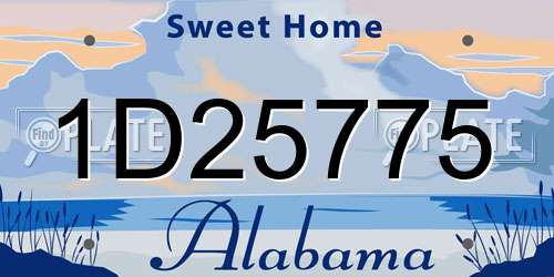 1D25775 Alabama License Plate