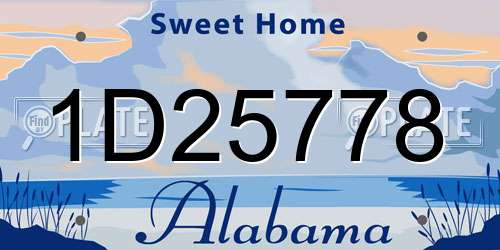 1D25778 Alabama License Plate