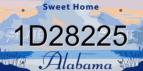1D28225 Alabama License Plate
