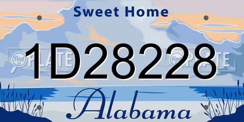 1D28228 Alabama License Plate