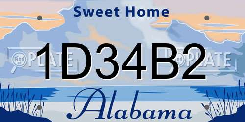 1D34B2 Alabama License Plate
