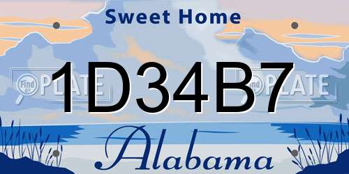 1D34B7 Alabama License Plate