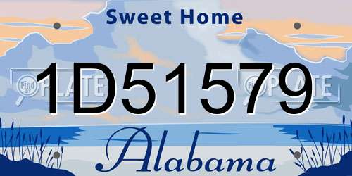 1D51579 Alabama License Plate