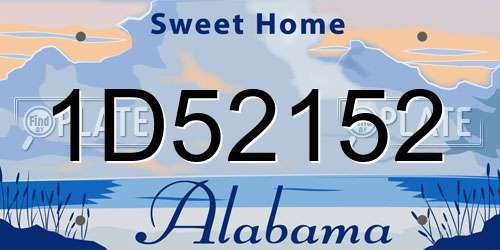 1D52152 Alabama License Plate