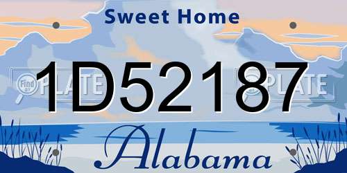 1D52187 Alabama License Plate