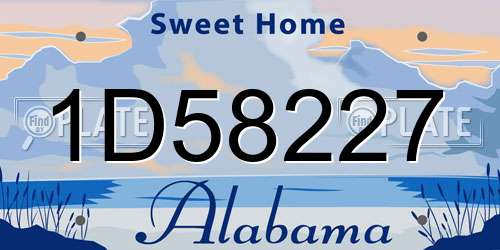 1D58227 Alabama License Plate