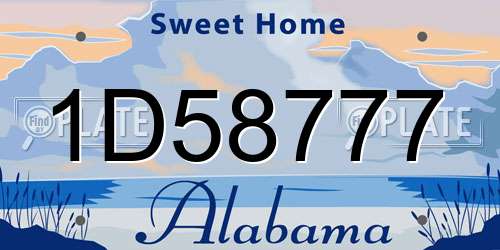 1D58777 Alabama License Plate