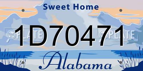 1D70471 Alabama License Plate