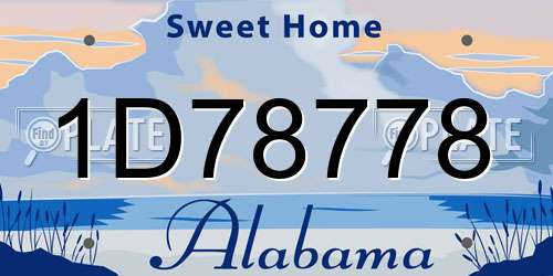 1D78778 Alabama License Plate