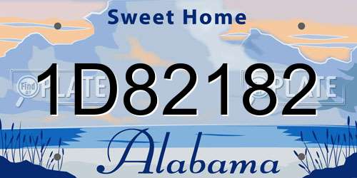 1D82182 Alabama License Plate