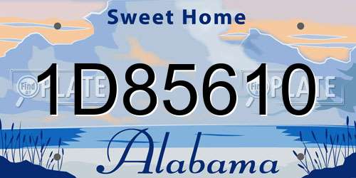 1D85610 Alabama License Plate