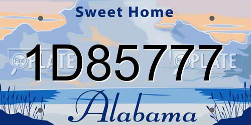 1D85777 Alabama License Plate