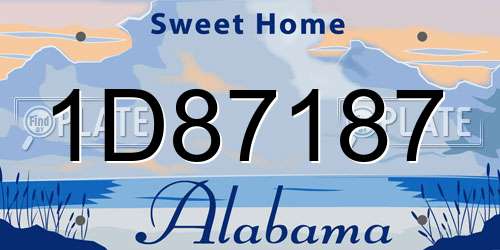 1D87187 Alabama License Plate